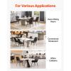 imageVEVOR Modern Dining Room Accent Chairs Set of 4 Upholstered Fabric Side Chair for Dining Room SpaceSaving Kitchen Chair with Thick Cushions and Metal Legs BlackSet of 4