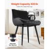 imageVEVOR Modern Dining Room Accent Chairs Set of 4 Upholstered Fabric Side Chair for Dining Room SpaceSaving Kitchen Chair with Thick Cushions and Metal Legs BlackSet of 4