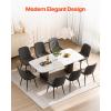 imageVEVOR Modern Dining Room Accent Chairs Set of 4 Upholstered Fabric Side Chair for Dining Room SpaceSaving Kitchen Chair with Thick Cushions and Metal Legs BlackSet of 8