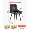 imageVEVOR Modern Dining Room Accent Chairs Set of 4 Upholstered Fabric Side Chair for Dining Room SpaceSaving Kitchen Chair with Thick Cushions and Metal Legs BlackSet of 8