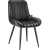 imageVEVOR Modern Dining Room Accent Chairs Set of 4 Upholstered Fabric Side Chair for Dining Room SpaceSaving Kitchen Chair with Thick Cushions and Metal Legs BlackSet of 4