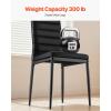 imageVEVOR Modern Dining Room Accent Chairs Set of 4 Upholstered Leather Side Chair for Living Room SpaceSaving Kitchen Chair with Thick Cushions and Metal Legs WhiteSet of 6 Black