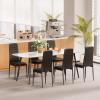 imageVEVOR Modern Dining Room Accent Chairs Set of 4 Upholstered Leather Side Chair for Living Room SpaceSaving Kitchen Chair with Thick Cushions and Metal Legs WhiteSet of 6 Black