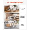 imageVEVOR Modern Dining Room Accent Chairs Set of 4 Upholstered Leather Side Chair for Living Room SpaceSaving Kitchen Chair with Thick Cushions and Metal Legs WhiteSet of 6 White