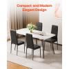 imageVEVOR Modern Dining Room Accent Chairs Set of 4 Upholstered Leather Side Chair for Living Room SpaceSaving Kitchen Chair with Thick Cushions and Metal Legs WhiteSet of 6 Black