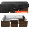 imageVEVOR Patio Furniture Cover 420D Heavy Duty Waterproof Outdoor Dining Table and Chairs Cover Large Rectangular Patio Table Covers with Air Vent for All Weather 74L x 47W x 28H inch Black
