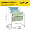 imageVEVOR Pool Towel Rack 5 Bar White Freestanding Outdoor PVC Trapedozal Poolside Storage Organizer Include 8 Towel Clips Mesh Bag Hook Also Stores Floats and Paddles for Beach Swimming PoolWhite