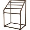 imageVEVOR Pool Towel Rack 5 Bar White Freestanding Outdoor PVC Trapedozal Poolside Storage Organizer Include 8 Towel Clips Mesh Bag Hook Also Stores Floats and Paddles for Beach Swimming PoolBrown