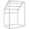 imageVEVOR Pool Towel Rack 5 Bar White Freestanding Outdoor PVC Trapedozal Poolside Storage Organizer Include 8 Towel Clips Mesh Bag Hook Also Stores Floats and Paddles for Beach Swimming PoolWhite