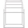 imageVEVOR Pool Towel Rack 5 Bar White Freestanding Outdoor PVC Trapedozal Poolside Storage Organizer Include 8 Towel Clips Mesh Bag Hook Also Stores Floats and Paddles for Beach Swimming PoolWhite