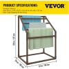 imageVEVOR Pool Towel Rack 5 Bar White Freestanding Outdoor PVC Trapedozal Poolside Storage Organizer Include 8 Towel Clips Mesh Bag Hook Also Stores Floats and Paddles for Beach Swimming PoolBrown