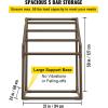 imageVEVOR Pool Towel Rack 5 Bar White Freestanding Outdoor PVC Trapedozal Poolside Storage Organizer Include 8 Towel Clips Mesh Bag Hook Also Stores Floats and Paddles for Beach Swimming PoolBrown
