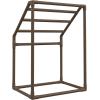 imageVEVOR Pool Towel Rack 5 Bar White Freestanding Outdoor PVC Trapedozal Poolside Storage Organizer Include 8 Towel Clips Mesh Bag Hook Also Stores Floats and Paddles for Beach Swimming PoolBrown