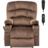 imageVEVOR Power Lift Recliner Chair Dual Motor Lift Chair with Heat and Massage for Elderly 2 Cup Holders and USB Port Infinite Position Adjustment Electric Recliner Large BrownLargeBrown
