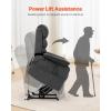 imageVEVOR Power Lift Recliner Chair Dual Motor Lift Chair with Heat and Massage for Elderly 2 Cup Holders and USB Port Infinite Position Adjustment Electric Recliner Large BrownMediumDark Gray