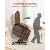 imageVEVOR Power Lift Recliner Chair Dual Motor Lift Chair with Heat and Massage for Elderly 2 Cup Holders and USB Port Infinite Position Adjustment Electric Recliner Large BrownLargeBrown