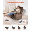 imageVEVOR Power Lift Recliner Chair Dual Motor Lift Chair with Heat and Massage for Elderly 2 Cup Holders and USB Port Infinite Position Adjustment Electric Recliner Large BrownLargeBrown
