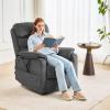 imageVEVOR Power Lift Recliner Chair Dual Motor Lift Chair with Heat and Massage for Elderly 2 Cup Holders and USB Port Infinite Position Adjustment Electric Recliner Large BrownMediumDark Gray