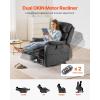 imageVEVOR Power Lift Recliner Chair Dual Motor Lift Chair with Heat and Massage for Elderly 2 Cup Holders and USB Port Infinite Position Adjustment Electric Recliner Large BrownMediumDark Gray