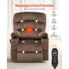 imageVEVOR Power Lift Recliner Chair Dual Motor Lift Chair with Heat and Massage for Elderly 2 Cup Holders and USB Port Infinite Position Adjustment Electric Recliner Large BrownLargeBrown