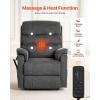imageVEVOR Power Lift Recliner Chair Dual Motor Lift Chair with Heat and Massage for Elderly 2 Cup Holders and USB Port Infinite Position Adjustment Electric Recliner Large BrownMediumDark Gray