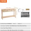 imageVEVOR Rattan Console Table Entryway Table with 3 Storage Drawers Hallway Table with Natural Rattan Sliding Door Console Sofa Table for Living Room Study Entryway Or TV Wall Natural