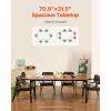 imageVEVOR Rectangle Dining Table 71 inch Length Large Wood Tables for 68 Person Farmhouse Dinner Furniture Rustic Conference Desk with Iron Legs for Home Kitchen Living Room BrownOnly Table