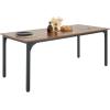 imageVEVOR Rectangle Dining Table 71 inch Length Large Wood Tables for 68 Person Farmhouse Dinner Furniture Rustic Conference Desk with Iron Legs for Home Kitchen Living Room BrownOnly Table
