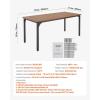 imageVEVOR Rectangle Dining Table 71 inch Length Large Wood Tables for 68 Person Farmhouse Dinner Furniture Rustic Conference Desk with Iron Legs for Home Kitchen Living Room BrownOnly Table