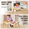 imageVEVOR Sensory Table for Toddlers Kids Activity Table with 3 Foldable Storage Bins ampamp DoubleSided Board IndoorOutdoor Play Sand and Water Table Wooden Kids Sensory Table for Drawing Studying Dining