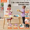 imageVEVOR Sensory Table for Toddlers Kids Activity Table with 3 Foldable Storage Bins ampamp DoubleSided Board IndoorOutdoor Play Sand and Water Table Wooden Kids Sensory Table for Drawing Studying Dining