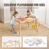 imageVEVOR Sensory Table for Toddlers Kids Activity Table with 3 Foldable Storage Bins ampamp DoubleSided Board IndoorOutdoor Play Sand and Water Table Wooden Kids Sensory Table for Drawing Studying Dining