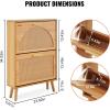 imageVEVOR Shoe Cabinet with 2 Flip Drawers Shoe Storage Cabinet for Entryway Free Standing Shoe Storage Organizer with Rattan Doors for Heels Boots Slippers in Hallway Living Room2362D x 661W x 3453H