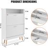 imageVEVOR Shoe Cabinet with 2 Flip Drawers Shoe Storage Cabinet for Entryway Free Standing Shoe Storage Organizer with Rattan Doors for Heels Boots Slippers in Hallway Living Room315D x 94W x 473H