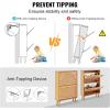 imageVEVOR Shoe Cabinet with 2 Flip Drawers Shoe Storage Cabinet for Entryway Free Standing Shoe Storage Organizer with Rattan Doors for Heels Boots Slippers in Hallway Living Room2362D x 661W x 3453H