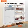 imageVEVOR Shoe Cabinet with 2 Flip Drawers Shoe Storage Cabinet for Entryway Free Standing Shoe Storage Organizer with Rattan Doors for Heels Boots Slippers in Hallway Living Room315D x 94W x 473H