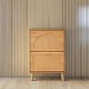 imageVEVOR Shoe Cabinet with 2 Flip Drawers Shoe Storage Cabinet for Entryway Free Standing Shoe Storage Organizer with Rattan Doors for Heels Boots Slippers in Hallway Living Room2362D x 661W x 3453H
