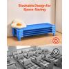 imageVEVOR Stackable Kiddie Cot 6 Pack Portable Toddler Nap Cots Standard Size 52quot L x 23quot W Daycare Cots for Kids Preschool Classroom Daycare Beds for Sleeping Resting Naptime Blue52 L x 23 W  4Pcs