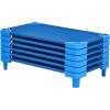 imageVEVOR Stackable Kiddie Cot 6 Pack Portable Toddler Nap Cots Standard Size 52quot L x 23quot W Daycare Cots for Kids Preschool Classroom Daycare Beds for Sleeping Resting Naptime Blue40 L x 23 W  6Pcs