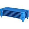 imageVEVOR Stackable Kiddie Cot 6 Pack Portable Toddler Nap Cots Standard Size 52quot L x 23quot W Daycare Cots for Kids Preschool Classroom Daycare Beds for Sleeping Resting Naptime Blue52 L x 23 W  6Pcs