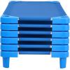 imageVEVOR Stackable Kiddie Cot 6 Pack Portable Toddler Nap Cots Standard Size 52quot L x 23quot W Daycare Cots for Kids Preschool Classroom Daycare Beds for Sleeping Resting Naptime Blue52 L x 23 W  6Pcs