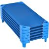 imageVEVOR Stackable Kiddie Cot 6 Pack Portable Toddler Nap Cots Standard Size 52quot L x 23quot W Daycare Cots for Kids Preschool Classroom Daycare Beds for Sleeping Resting Naptime Blue52 L x 23 W  6Pcs