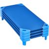 imageVEVOR Stackable Kiddie Cot 6 Pack Portable Toddler Nap Cots Standard Size 52quot L x 23quot W Daycare Cots for Kids Preschool Classroom Daycare Beds for Sleeping Resting Naptime Blue52 L x 23 W  4Pcs