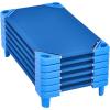 imageVEVOR Stackable Kiddie Cot 6 Pack Portable Toddler Nap Cots Standard Size 52quot L x 23quot W Daycare Cots for Kids Preschool Classroom Daycare Beds for Sleeping Resting Naptime Blue40 L x 23 W  6Pcs