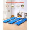 imageVEVOR Stackable Kiddie Cot 6 Pack Portable Toddler Nap Cots Standard Size 52quot L x 23quot W Daycare Cots for Kids Preschool Classroom Daycare Beds for Sleeping Resting Naptime Blue52 L x 23 W  6Pcs