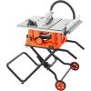 imageVEVOR Table Saw with Stand 10inch 15Amp 25in Max Rip Capacity Cutting Speed up to 5000RPM 40T Blade Portable Compact Jobsite Tablesaw wSliding Miter Gauge for Woodworking ampamp Furniture MakingTable Saw With Stand