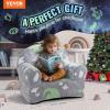 imageVEVOR Toddler Chair Kids Armchair Comfy Toddler Couch Sofa Bed Glow in The Dark Kids Chair Seat Playroom Furniture for Kids Girls ampamp Boys Grey