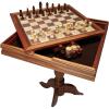 imageVEVOR 3in1 Chess Checkers Backgammon Table Set 18 Inch Premium Wooden Chess Table Deluxe Combo Game Table Furniture Set Chess Set Board Game Gift for Family Board GamesBrown