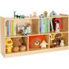 imageVEVOR Cubby Toy Organizer Storage Cabinet 5Compartment Cubby Storage Shelf 48W Kids Toy Storage Cabinet 2Shelf Classroom Cubbies Classroom Furniture for Home Daycare and Preschool Natural5Section Cubby