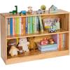 imageVEVOR Cubby Toy Organizer Storage Cabinet 5Compartment Cubby Storage Shelf 48W Kids Toy Storage Cabinet 2Shelf Classroom Cubbies Classroom Furniture for Home Daycare and Preschool Natural2Section Cubby